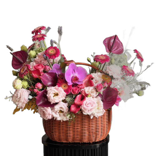 Canasta con orquídea